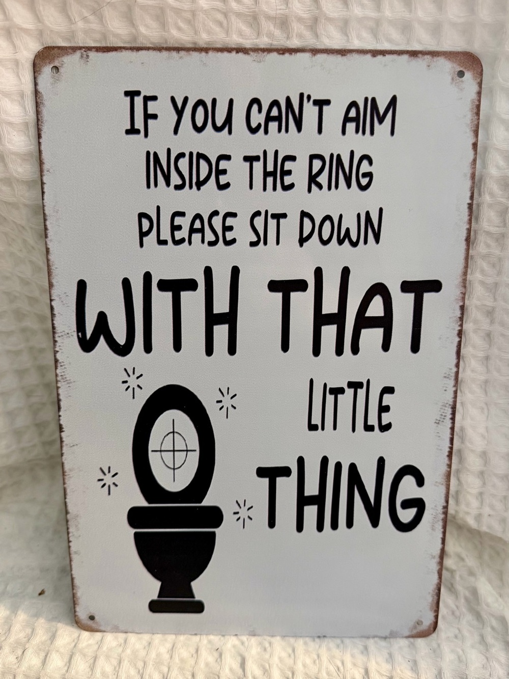 White & Black Toilet Humor Wall Sign - Brand